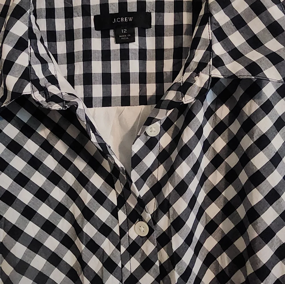 EUC J. Crew Gingham midi dress. Sz 12 with Pockets!! - Picture 5 of 5